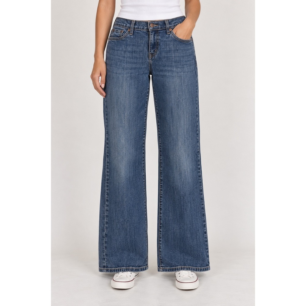 Levis 529 Curvy Boot Cut Jeans Womens 14 Short Medium Wash Denim Blue Stretch